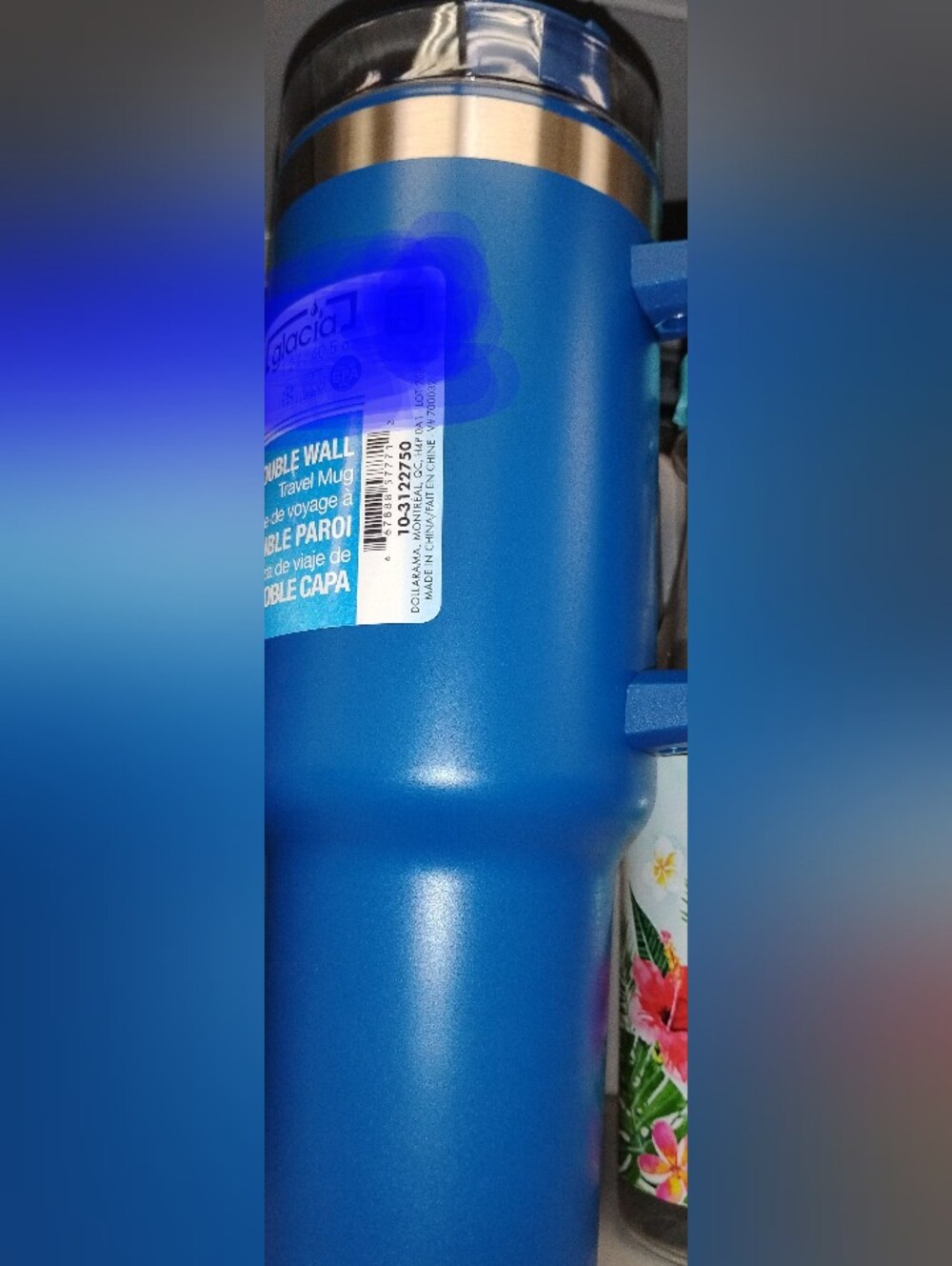 Blue Double Wall Insulated Thermos Travel Mug